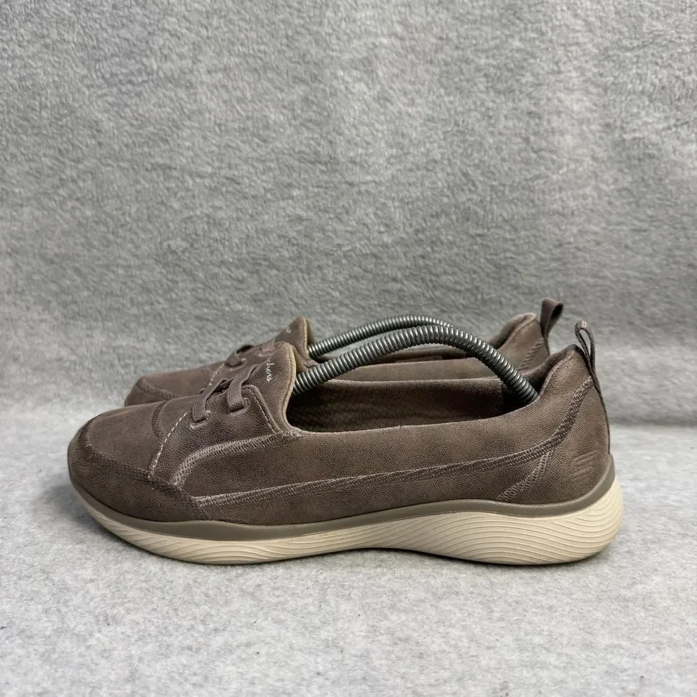 Skechers Shoes Womens Size 7.5 Microburst Dark Taupe Slip On Foam Sneakers 23489
